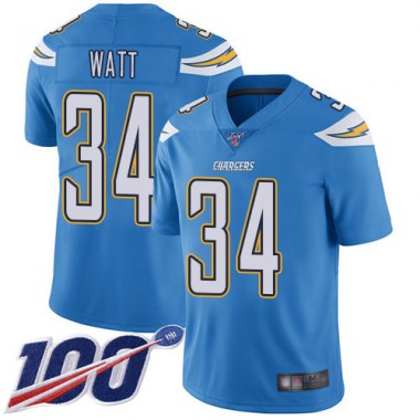 Los Angeles Chargers NFL Football Derek Watt Electric Blue Jersey Men Limited #34 Alternate 100th Season Vapor Untouchable